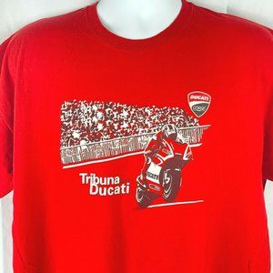 Tribuna Ducati Corse 2013 Euro Motorcycle GP Racing Mens T-Shirt XXL Short 49x26
